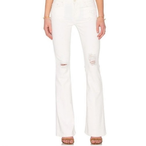MOTHER Flare & Wide Leg Jeans in Cream - Picture 5 of 9